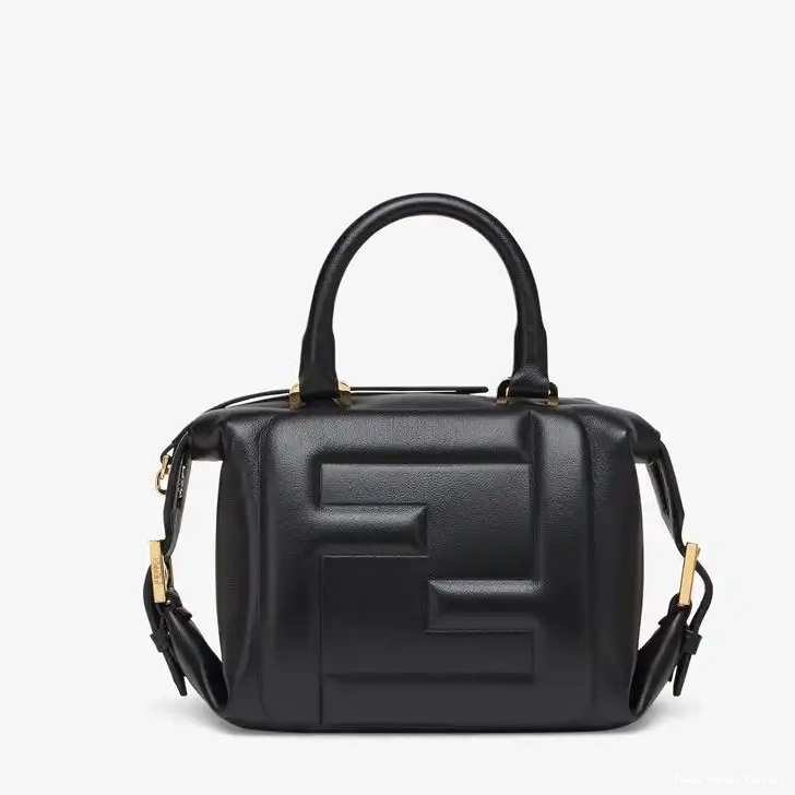 HOT In Mini Black Cube FF Bag Fendi Leather Nappa 0705
